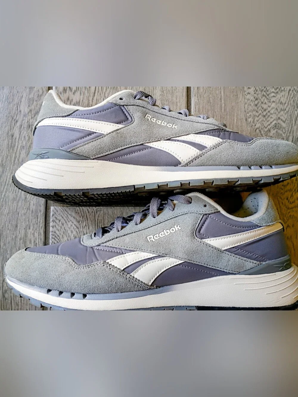 Men's Reebok Gray and White Athletic Sneakers Size 12